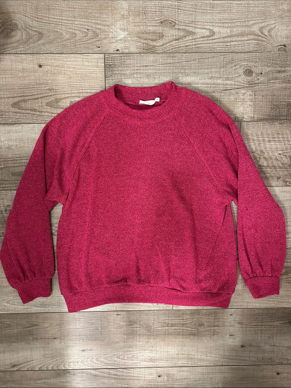 Lush Fushia Pink Crewneck Sweater, Size Medium